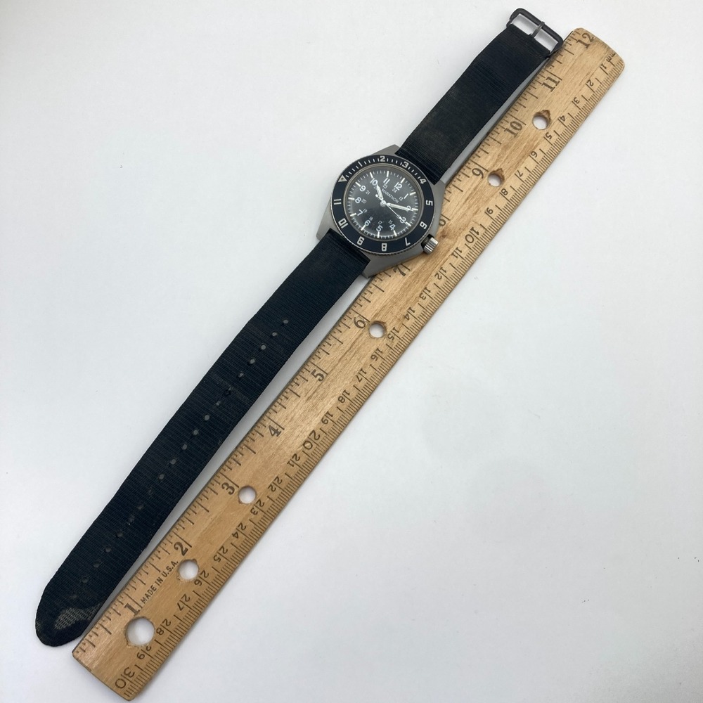 Marathon Gallet & Co Men's Watch Military 41mm Silver Tone 211 New Battery 1990 - Picture 14 of 16